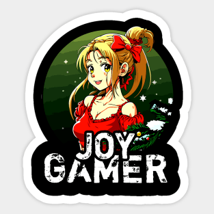 Anime Gamer Girl Christmas Gift Sticker